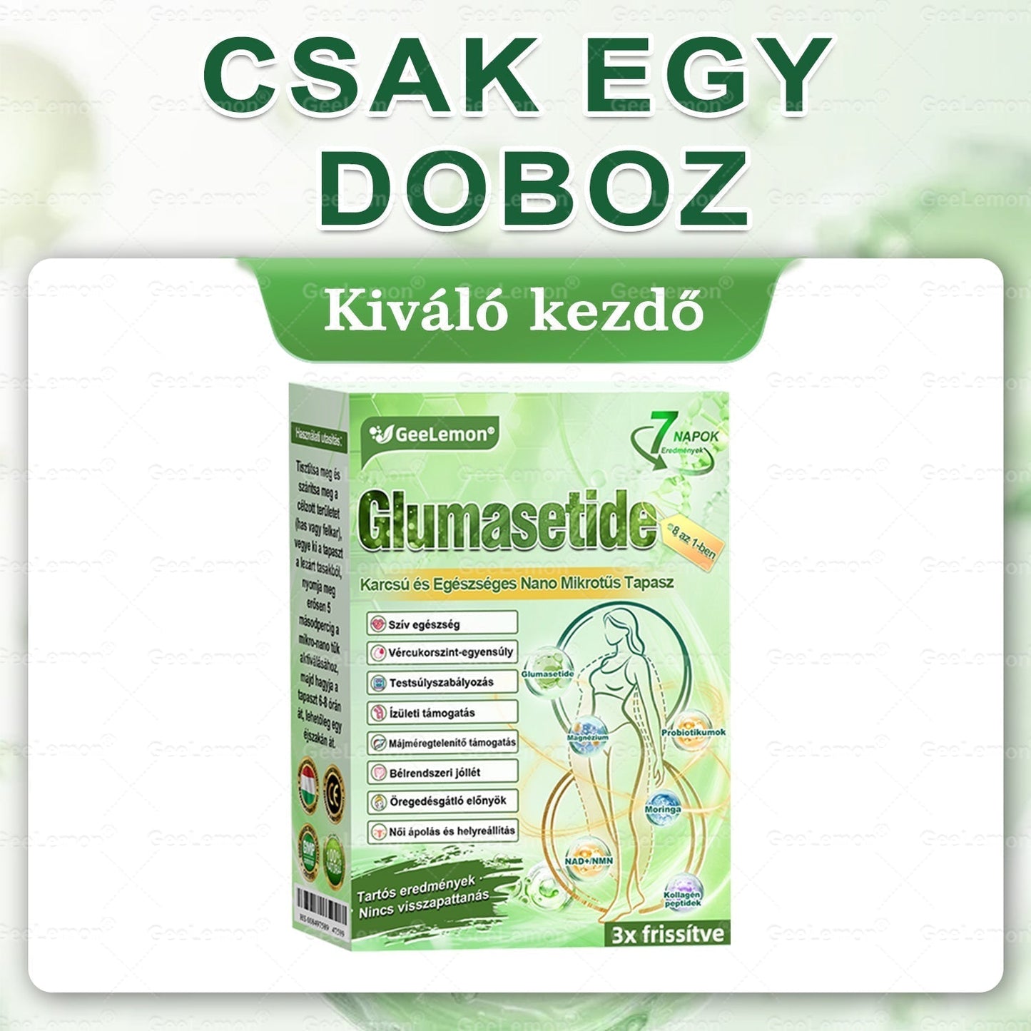 ▶Ajánlott a Semmelweis Kórház által · 👩‍⚕️BENU hivatalos üzlet| 🎁 𝐆𝐞𝑒𝐿𝑒𝐦𝐨𝐧® Glumasetide 8 az 1-ben Karcsú és Egészséges Nano Mikrotűs Tapasz